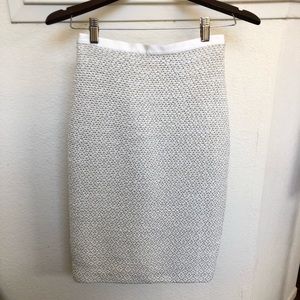 St John Cream Tweed Pencil Skirt Size 0
